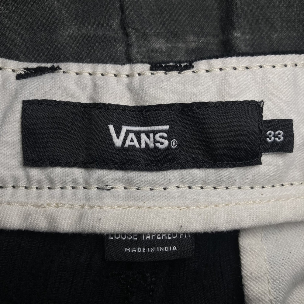 Vans Pants Mens Medium 33x30 Black Corduroy Loose Tapered Fit Skater Streetwear - Picture 8 of 9